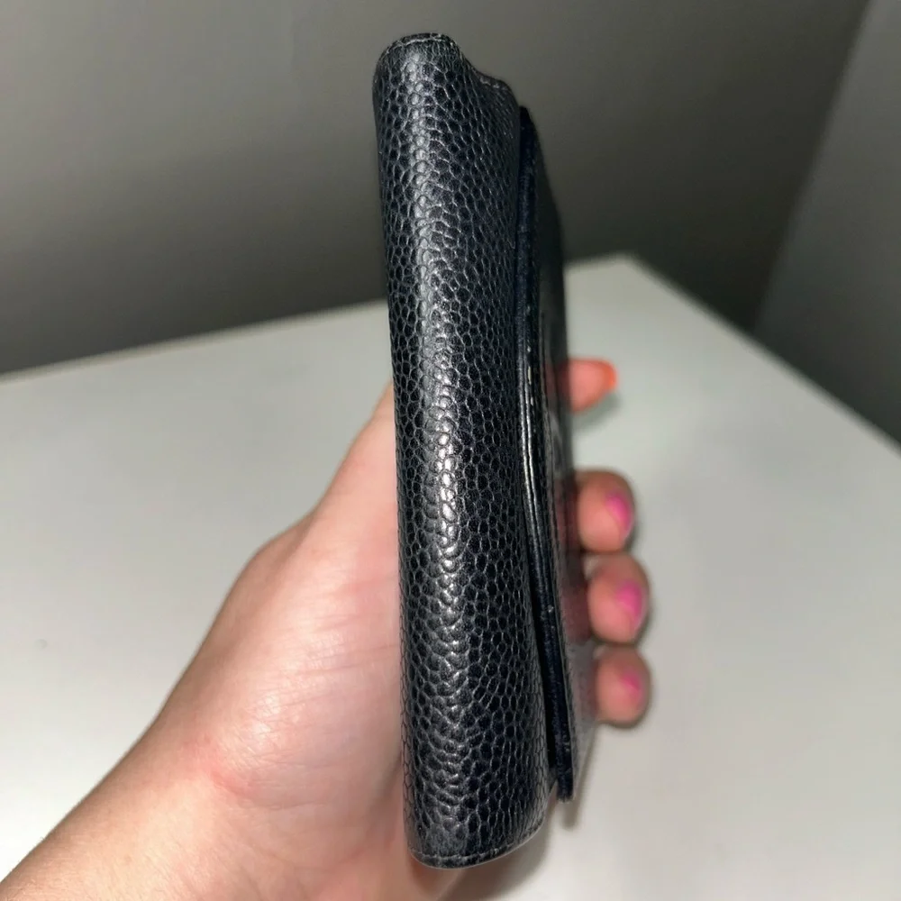 Chanel Caviar Leather Timeless CC Flap Compact Wallet